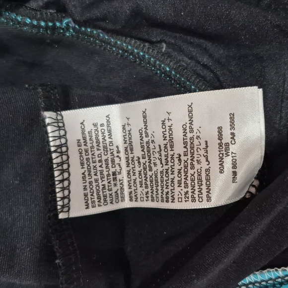 Bebe Sport Logo Black/Turquoise/White Mesh Tank Top w/Shelf Bra - XS - Picture 4 of 4